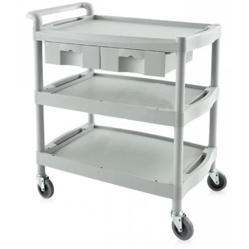 Chariot 3 plateaux 4 roulettes 2 tiroirs-3219